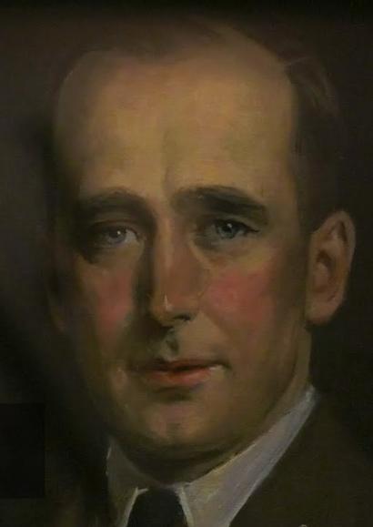 Painted portrait of a white man in a suit