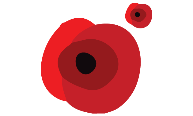 Stylized cartoon of a poppy flower.