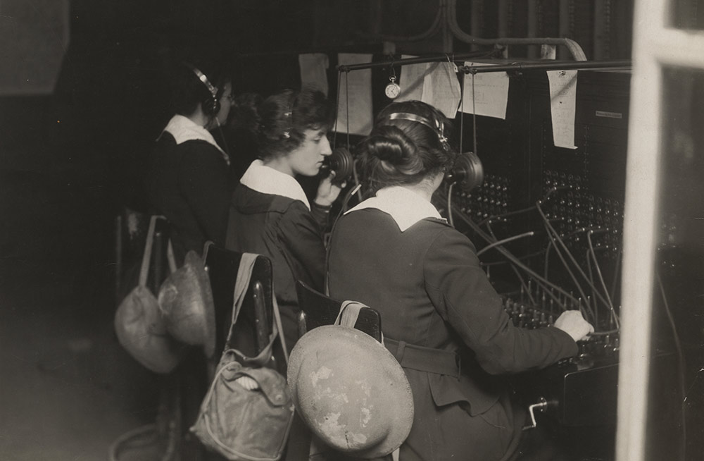 Telephone operators working near the front in France. 