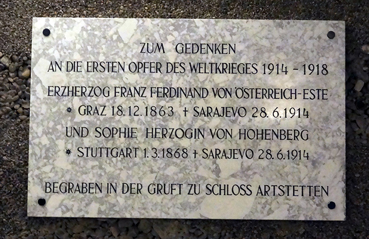 Plaque carved with an inscription in Austrian