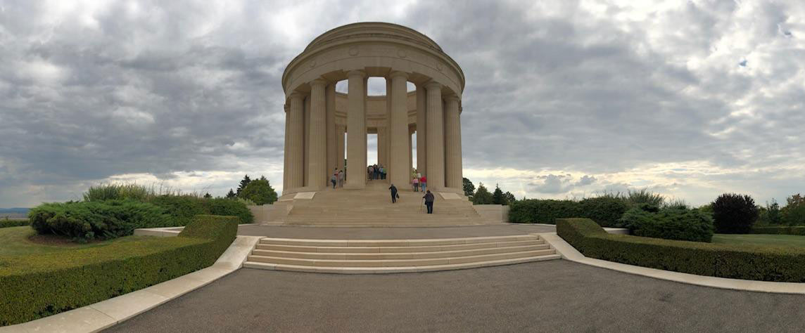 Photograph of a circular pillar monument
