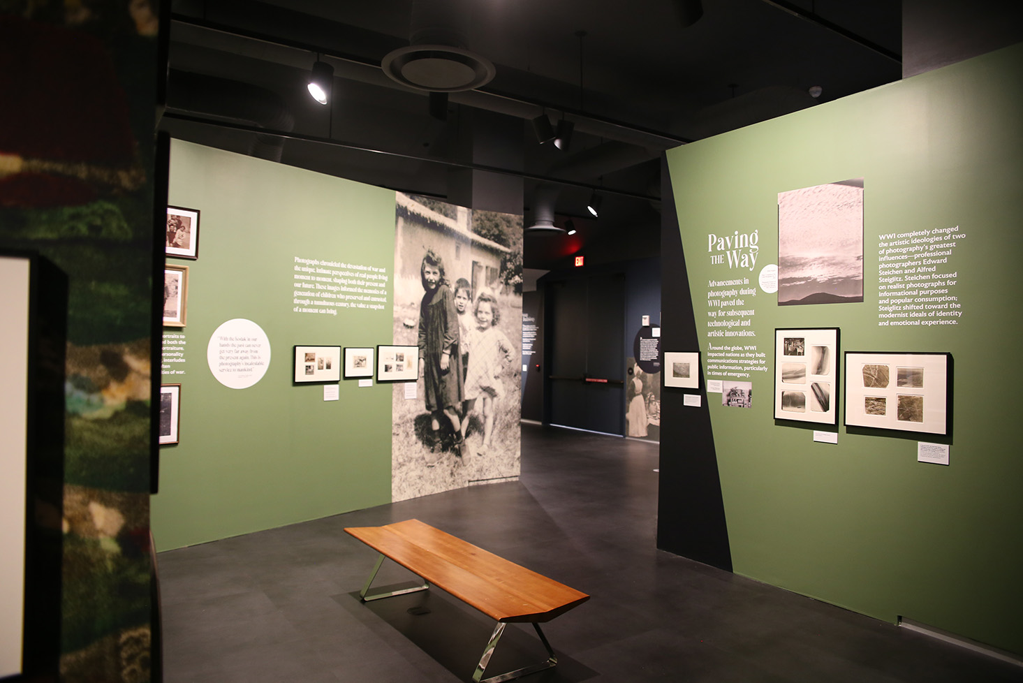 Inside of Wylie Gallery with museum exhibition Snapshots on display