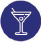 Blue martini glass icon