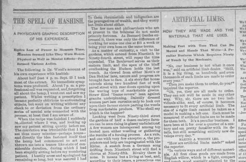 Crop of a scan of a vintage newspaper