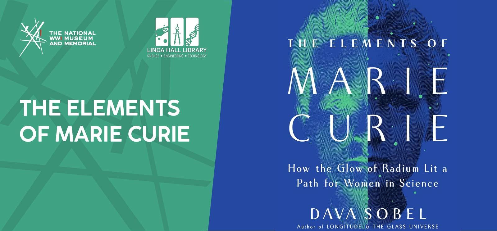 Blue and green portrait of Marie Curie