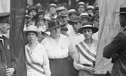 Women protesting for the right to vote