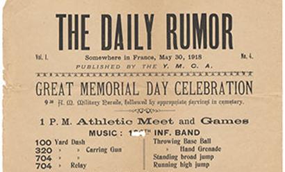 Scan d'une newsletter intitulée "The Daily Rumor"