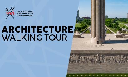 Modern-day aerial view of the Liberty Memorial Tower, Memorial Courtyard, Guardian Sphinxes and Great Frieze.