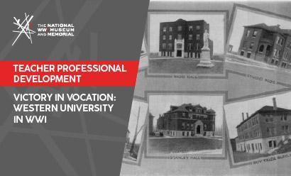 Collage of black and white photos of brick college campus buildings